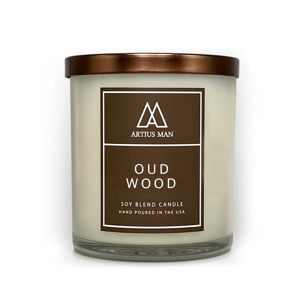 Soy Blend Wood Wick Candle - Oud Wood - Artius Man