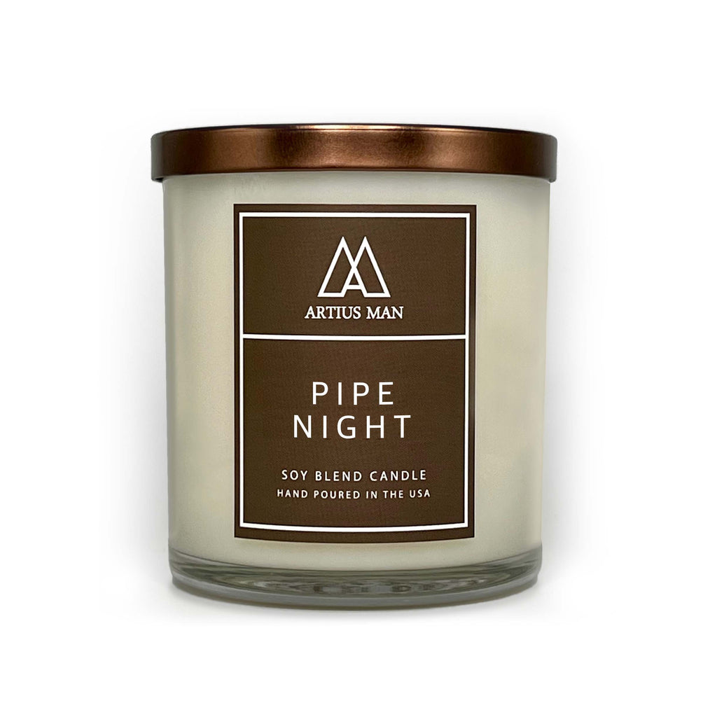 Soy Blend Wood Wick Candle - Pipe Night - Artius Man