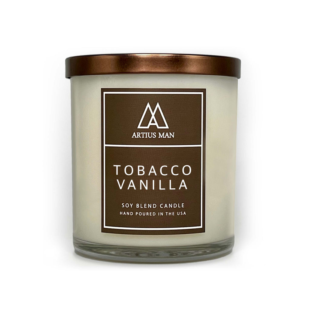 Soy Blend Wood Wick Tobacco Vanilla Candle - Artius Man